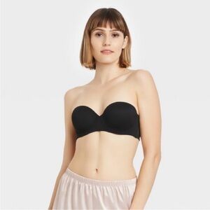 Auden Lightly Lined StraplessBlack Bra Sz 36B